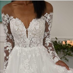 Essense of Australia Off the Shoulder Ballgown Tiered skirt (White) - Size 12